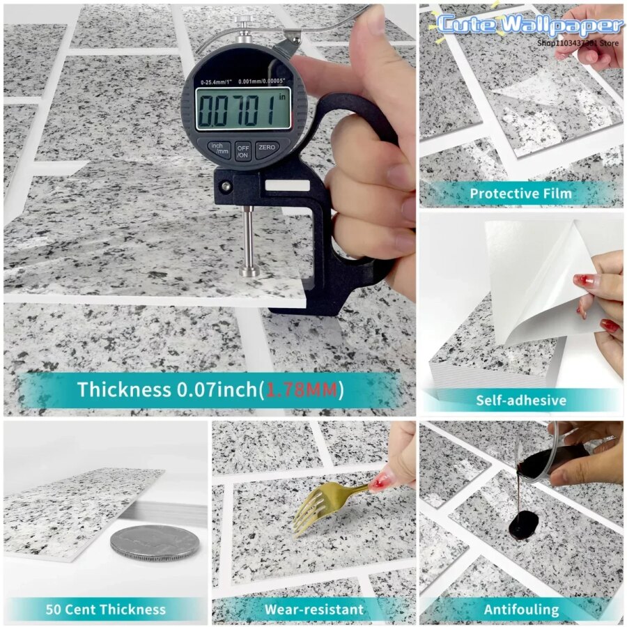 Paneles de Pared Autoadhesivos Efecto Mármol - Imagen 3